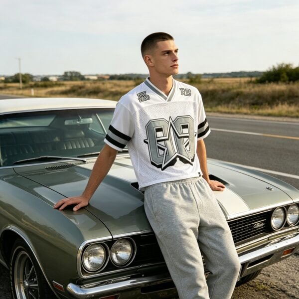Custom Cropped Mesh Graphic Football Jersey - Style 463D0D - product detail view 6 Custom Cropped Mesh Graphic Football Jersey - Style 463D0D - product detail view 6