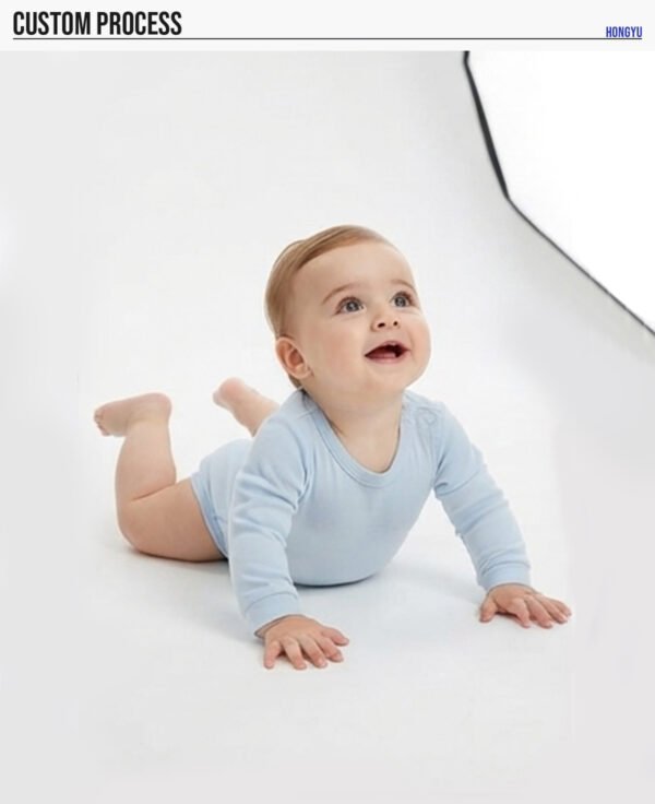 Custom 140G Baby Long-Sleeve Romper 2022 - Style BE93B4 - product detail view 11 Custom 140G Baby Long-Sleeve Romper 2022 - Style BE93B4 - product detail view 11
