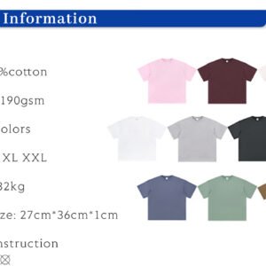 Custom 190 GSM Oversized Cotton T-Shirt 8801 - Style 8AA310
