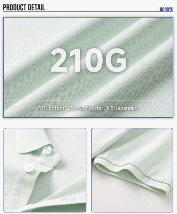 Custom 210 GSM Long-Staple Cotton Pique Polo Shirt S3606 - Style DBA849 - product detail view 6