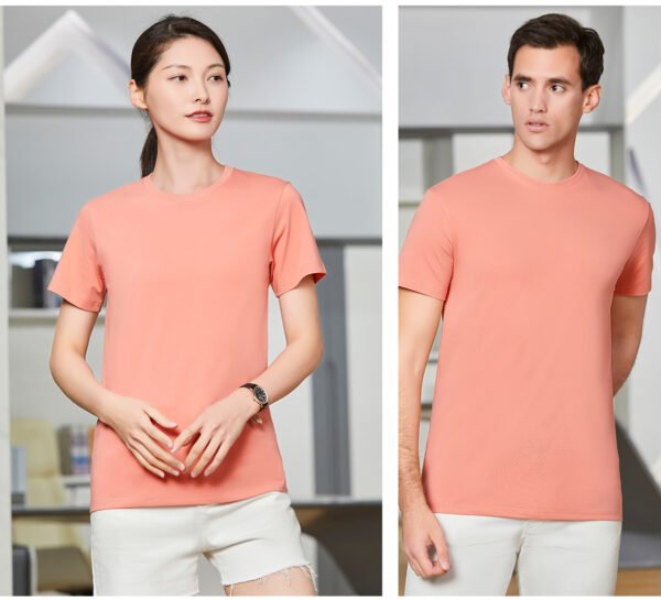 Custom 210 GSM Slim-Fit Cotton Blend T-Shirt - VWT-0ZC1 - Style 2FEE0C - product detail view 10