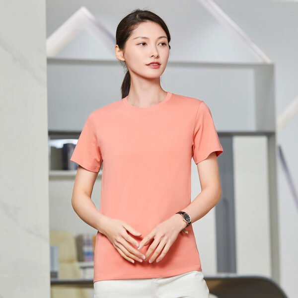 Custom 210 GSM Slim-Fit Cotton Blend T-Shirt - VWT-0ZC1 - Style 2FEE0C - product detail view 15
