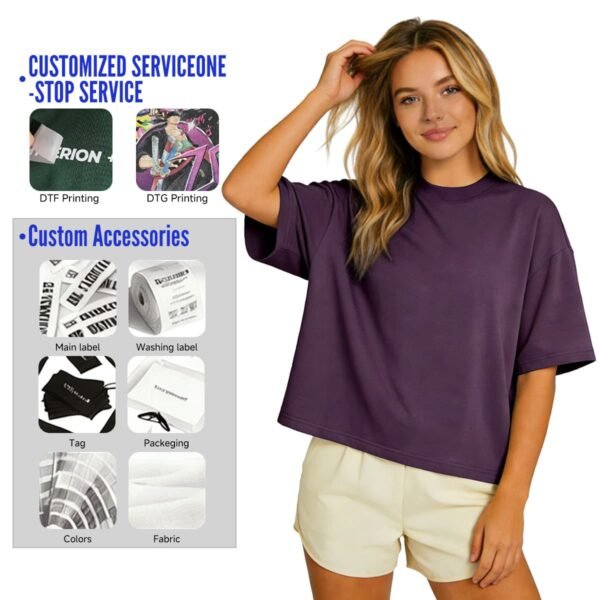 Custom 210G Boxy Crop T-Shirt - Style 78102F - product detail view 2