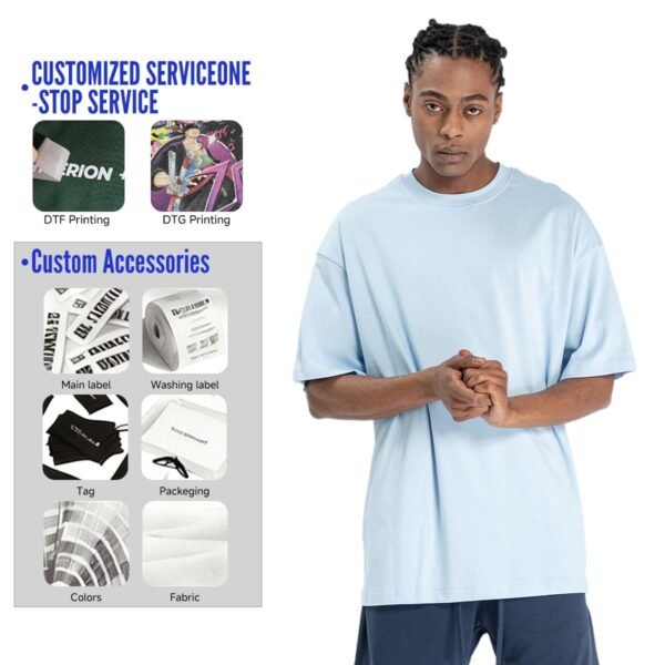 Custom 230G Oversized Blank T-Shirt XT230G3 - Style 42F11C - product detail view 2 Custom 230G Oversized Blank T-Shirt XT230G3 - Style 42F11C - product detail view 2
