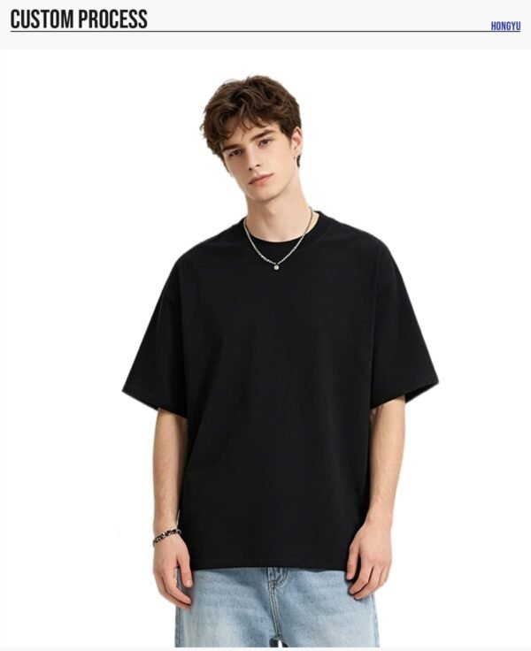 Custom Two-Ply 240 GSM Oversized Cotton T-Shirt | - Style 0BB079 - product detail view 13 Custom Two-Ply 240 GSM Oversized Cotton T-Shirt | - Style 0BB079 - product detail view 13
