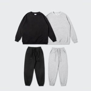 Black and grey sweatshirt and sweatpants set