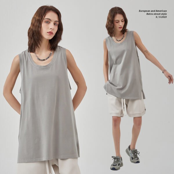 Custom 275 GSM Vintage-Washed Unisex Tank Top 711 - Style A1F98B - product detail view 4 Custom 275 GSM Vintage-Washed Unisex Tank Top 711 - Style A1F98B - product detail view 4