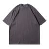 Dark grey heavyweight raglan sleeve t-shirt with mock neck