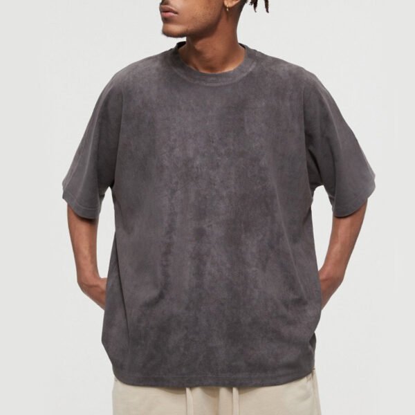 Custom 280 GSM Suede-Effect Oversized Blank T-Shirt - Style 10054A - product detail view 2