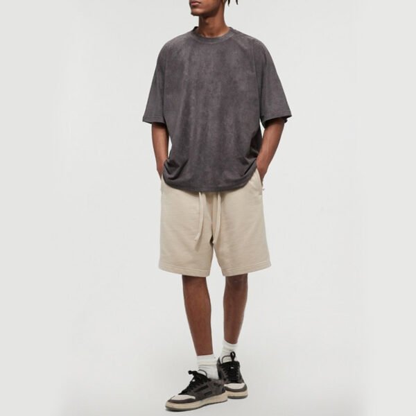 Custom 280 GSM Suede-Effect Oversized Blank T-Shirt - Style 10054A - product detail view 4