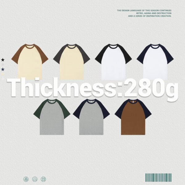 Custom 280gsm Raglan Sleeve Oversized T-Shirt S3003 - Style EBF4D7 - product detail view 4