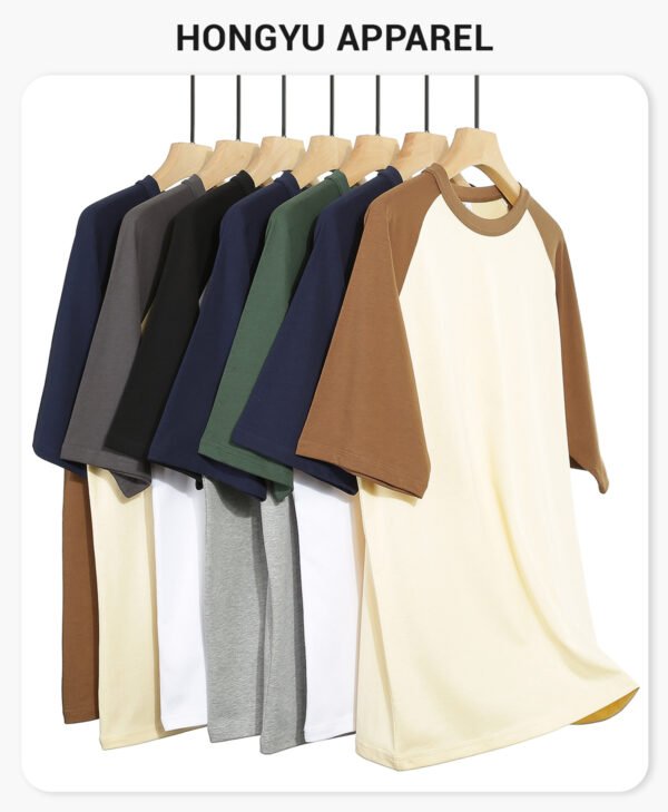 Custom 280gsm Raglan Sleeve Oversized T-Shirt S3003 - Style EBF4D7 - product detail view 5
