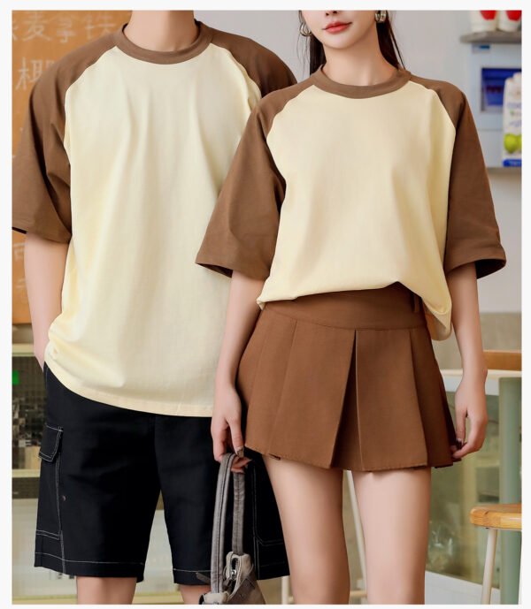 Custom 280gsm Raglan Sleeve Oversized T-Shirt S3003 - Style EBF4D7 - product detail view 12