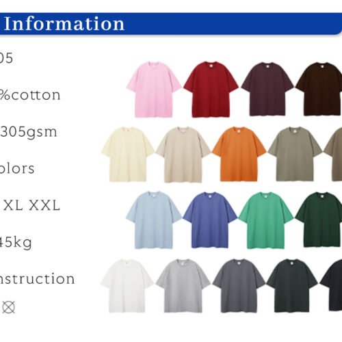 Custom Heavyweight Oversized T-Shirt | - Style 7C9B0B Product information for custom heavyweight oversized t-shirts in various colors.