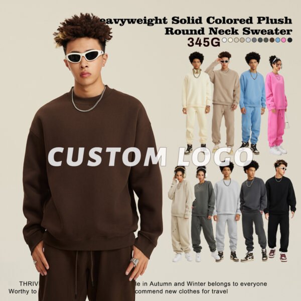 Custom Oversized 345 GSM Fleece Crewneck Sweatshirt 2511 - Style 2E0ACB - product detail view 2