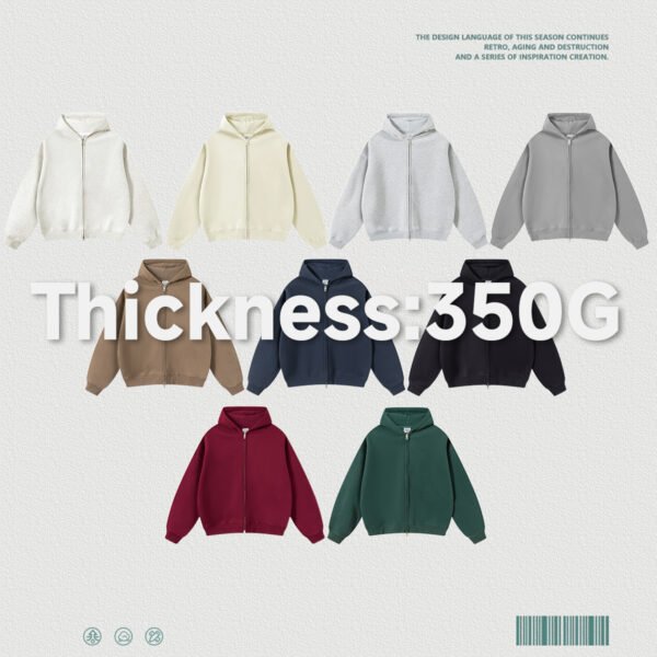Custom 350 GSM Boxy Zip-Up Hoodie | - Style DFD7A7 - product detail view 3 Custom 350 GSM Boxy Zip-Up Hoodie | - Style DFD7A7 - product detail view 3