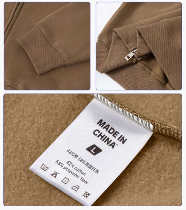 Custom 350 GSM Boxy Zip-Up Hoodie | - Style DFD7A7 - product detail view 9 Custom 350 GSM Boxy Zip-Up Hoodie | - Style DFD7A7 - product detail view 9