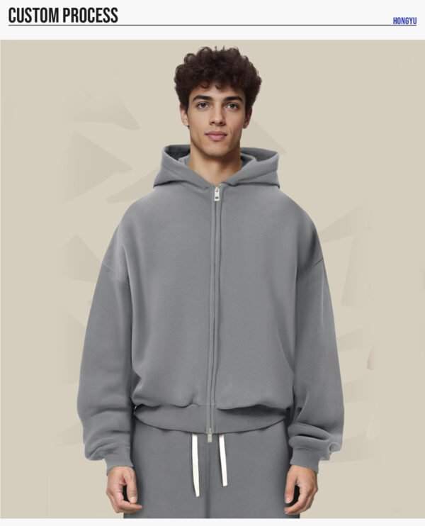 Custom 350 GSM Boxy Zip-Up Hoodie | - Style DFD7A7 - product detail view 11 Custom 350 GSM Boxy Zip-Up Hoodie | - Style DFD7A7 - product detail view 11