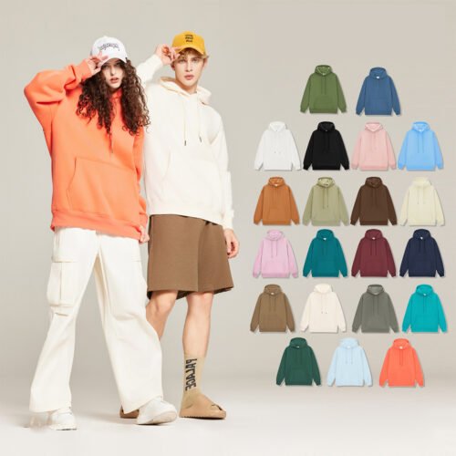 Custom Oversized 350 GSM Fleece Pullover Hoodie M8301 - Style 35438F Custom 350gsm fleece oversized pullover hoodie in orange and cream