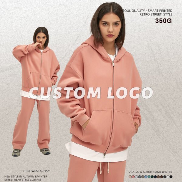 Custom 350G Oversized Fleece Zip Hoodie 2519 - Style 2855CD - product detail view 3 Custom 350G Oversized Fleece Zip Hoodie 2519 - Style 2855CD - product detail view 3