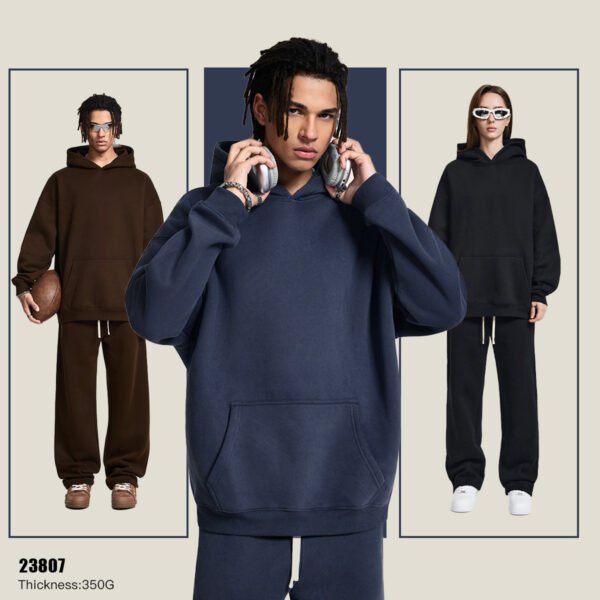 Custom 350GSM Oversized Drawcord-Free Fleece Hoodie 23807 - Style E0C789 - product detail view 2 Custom 350GSM Oversized Drawcord-Free Fleece Hoodie 23807 - Style E0C789 - product detail view 2