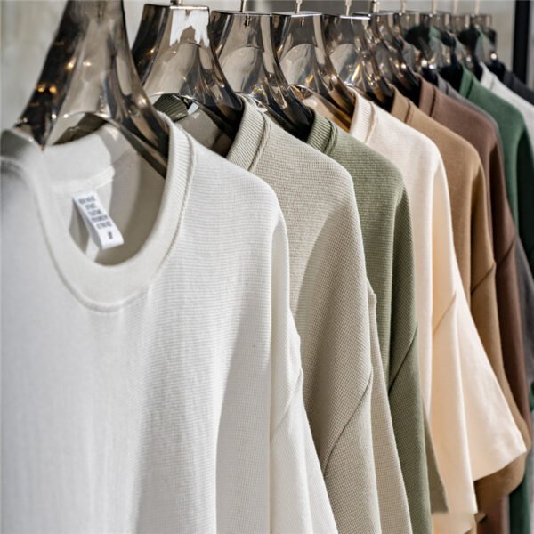 Custom 360 GSM Waffle Crewneck T-Shirt - Style 75A42C - product detail view 2