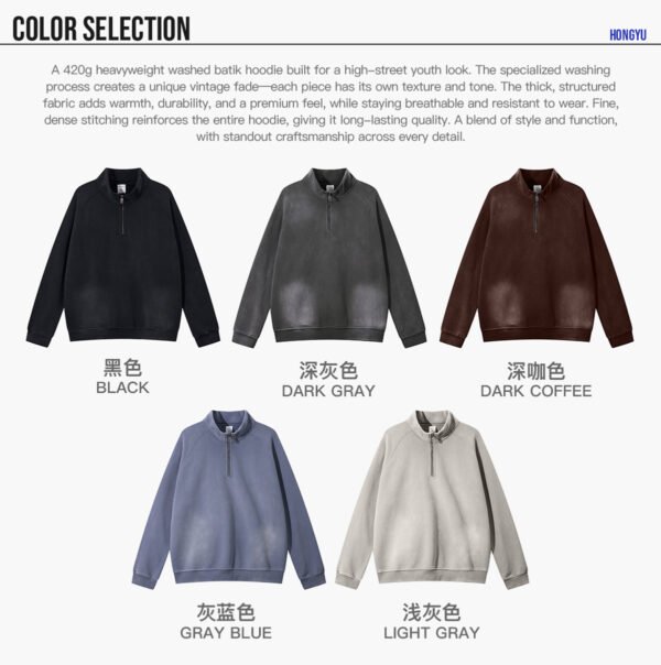 Custom 365 GSM Quarter-Zip Fleece Sweatshirt 1265 - Style 9EAC10 - product detail view 6