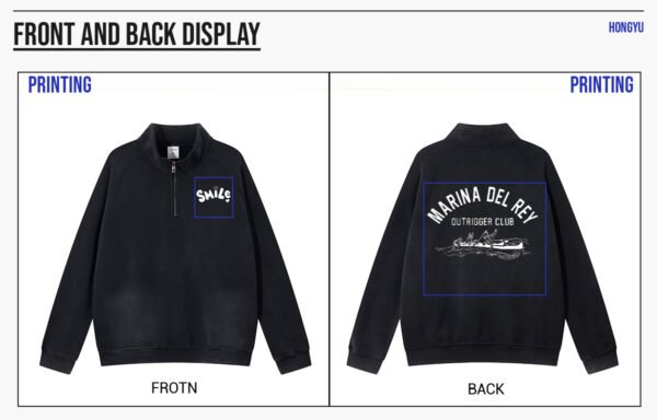 Custom 365 GSM Quarter-Zip Fleece Sweatshirt 1265 - Style 9EAC10 - product detail view 9