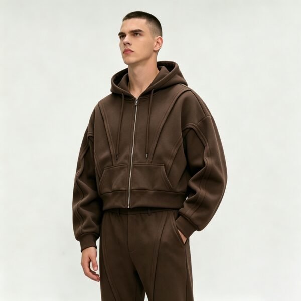 Custom 3D Seam Cropped Zip Hoodie | - Style D459C7 - product detail view 4