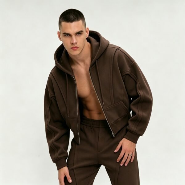 Custom 3D Seam Cropped Zip Hoodie | - Style D459C7 - product detail view 5