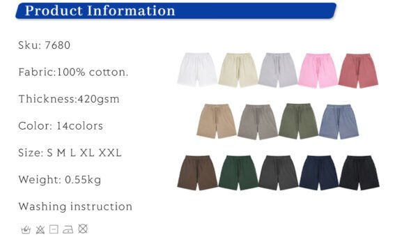 Custom 420 GSM Vintage-Wash Terry Shorts | 7680 - Style D2E4AB - product detail view 4