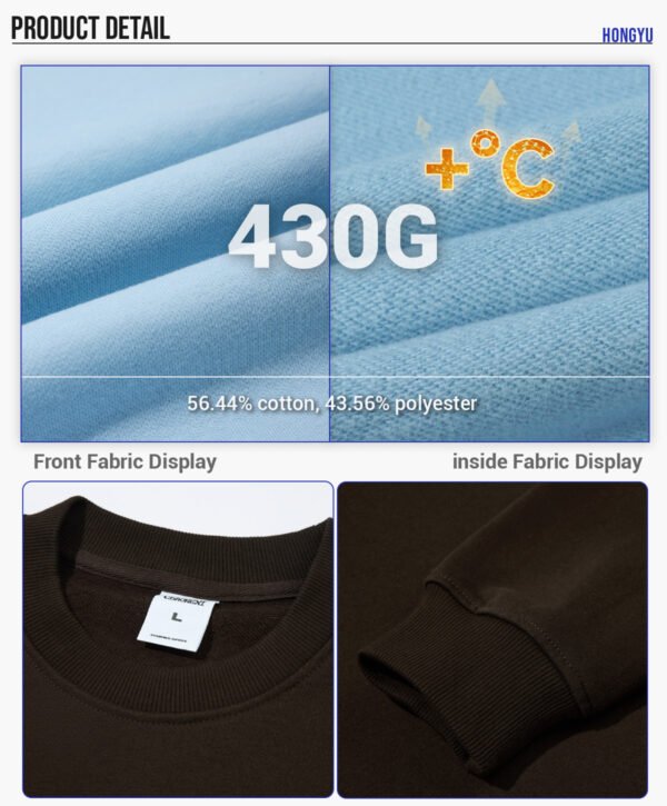 Custom 430G Brushed Terry Sweatshirt | - Style 256DB3 - product detail view 8 Custom 430G Brushed Terry Sweatshirt | - Style 256DB3 - product detail view 8
