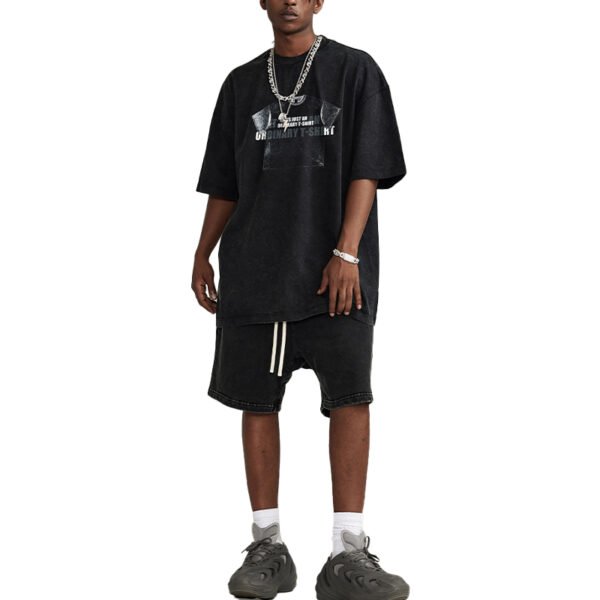 Custom Abstract Back-Graphic Streetwear T-Shirt - Style 9F34EC - product detail view 4