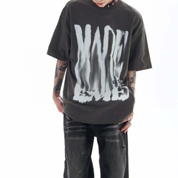 Custom Abstract Letter Graphic Streetwear T-Shirt - Style 97E0AD - product detail view 4 Custom Abstract Letter Graphic Streetwear T-Shirt - Style 97E0AD - product detail view 4