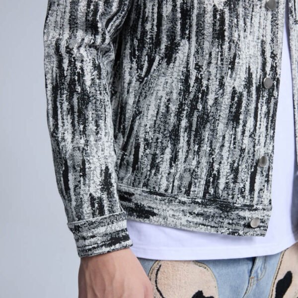 Custom Abstract Print Denim Trucker Jacket - Style 4FDBC0 - product detail view 6 Custom Abstract Print Denim Trucker Jacket - Style 4FDBC0 - product detail view 6
