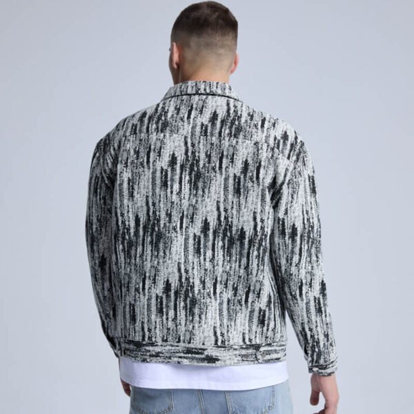 Custom Abstract Print Denim Trucker Jacket - Style 4FDBC0 - product detail view 7 Custom Abstract Print Denim Trucker Jacket - Style 4FDBC0 - product detail view 7