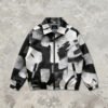 Custom Abstract Print Zip-Front Collar Jacket - Style 2965D5