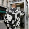 Custom Abstract Print Zip-Front Collar Jacket - Style 2965D5 - product detail view 4