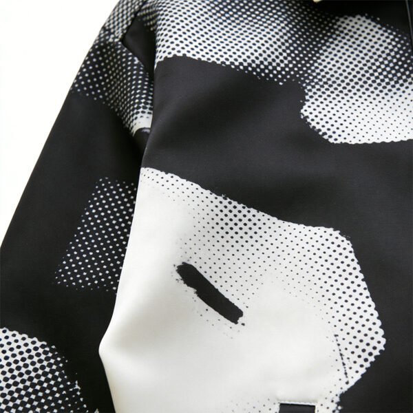 Custom Abstract Print Zip-Front Collar Jacket - Style 2965D5 - product detail view 8