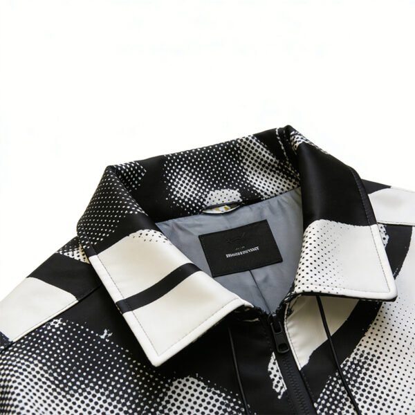 Custom Abstract Print Zip-Front Collar Jacket - Style 2965D5 - product detail view 9