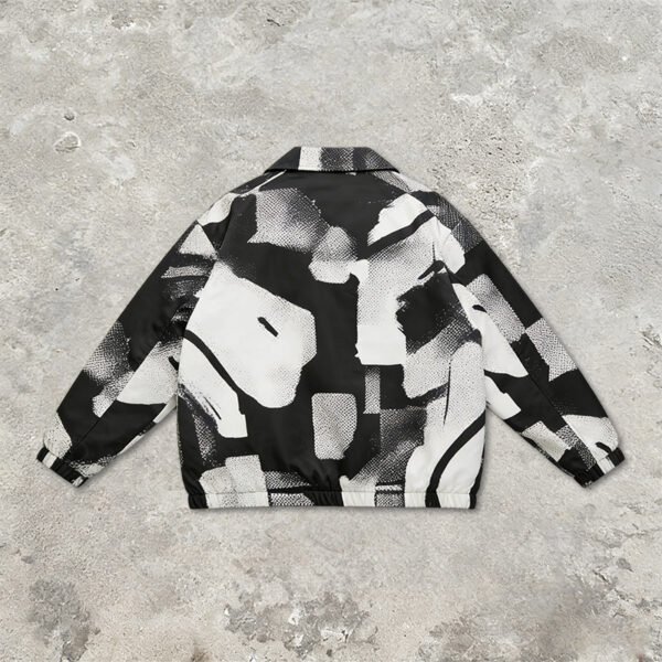 Custom Abstract Print Zip-Front Collar Jacket - Style 2965D5 - product detail view 10
