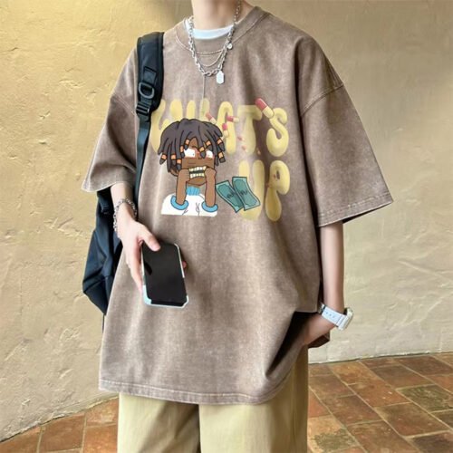 Custom Acid-Wash Boxy Graphic T-Shirt - Style D95859