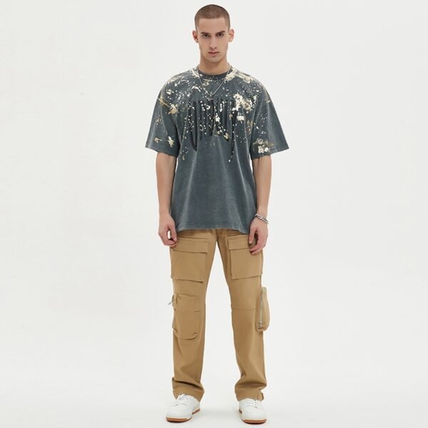 Custom Acid-Wash Foil and Rubber Print T-Shirt - Style 06B1CF