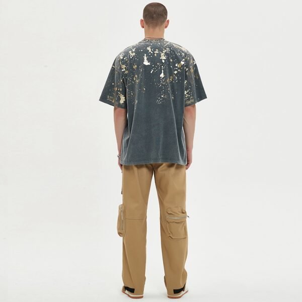 Custom Acid-Wash Foil and Rubber Print T-Shirt - Style 06B1CF - product detail view 4