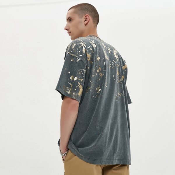 Custom Acid-Wash Foil and Rubber Print T-Shirt - Style 06B1CF - product detail view 6