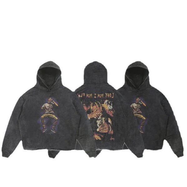 Custom Vintage Acid-Wash Graphic Pullover Hoodie - Style C48EDE - product detail view 2
