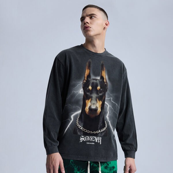 Custom Acid-Wash Graphic Oversized Sweatshirt - Style 326439