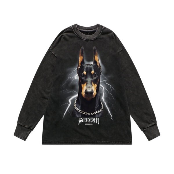 Custom Acid-Wash Graphic Oversized Sweatshirt - Style 326439 - product detail view 2