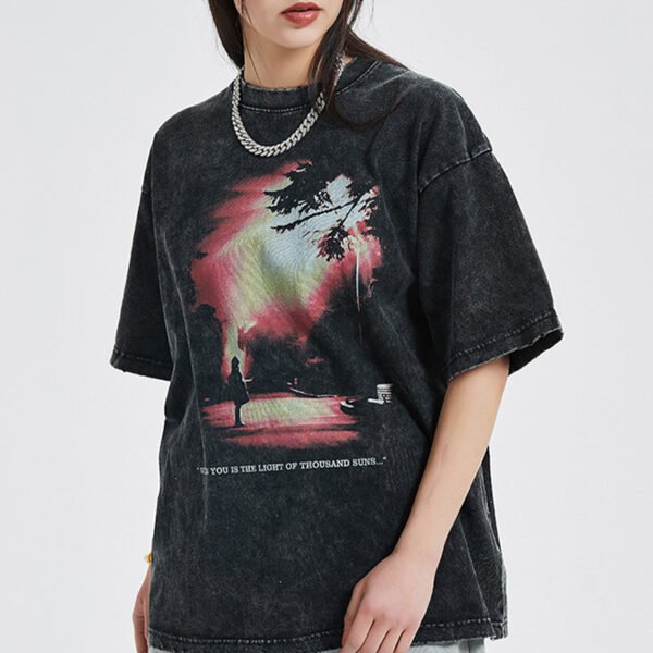 Custom Acid-Wash Graphic Heavyweight T-Shirt - Style F4FB94 - product detail view 4