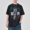 Custom Acid Wash Cross Graphic Oversized T-Shirt - Style 03696C